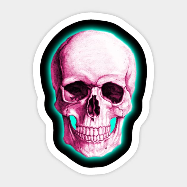 Fluorescent Skull Sticker by SoCalErich